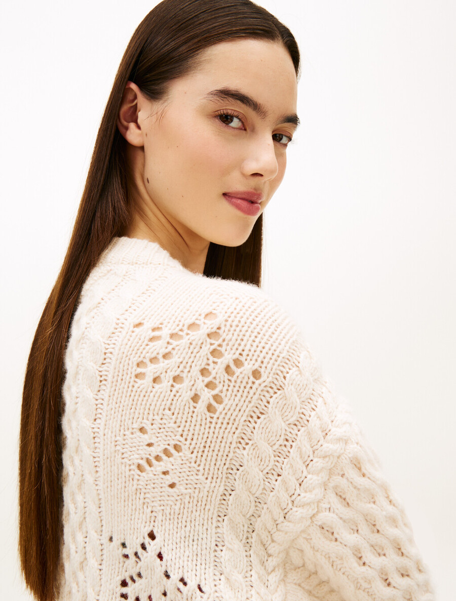 cardigan in maglia a trecce tommy girl