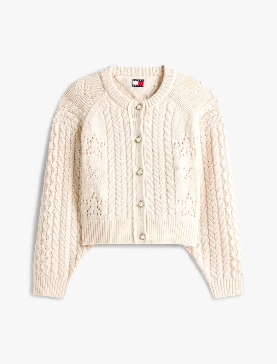 cardigan in maglia a trecce tommy girl
