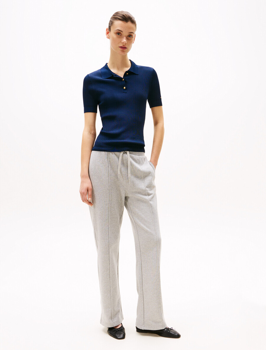 polo slim in maglia a coste