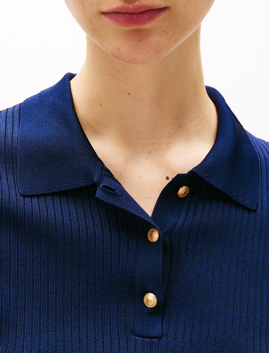 polo slim in maglia a coste