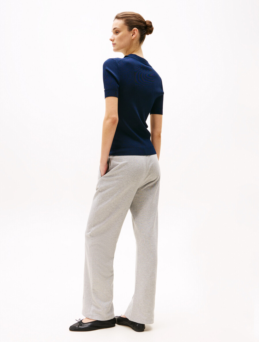 polo slim in maglia a coste