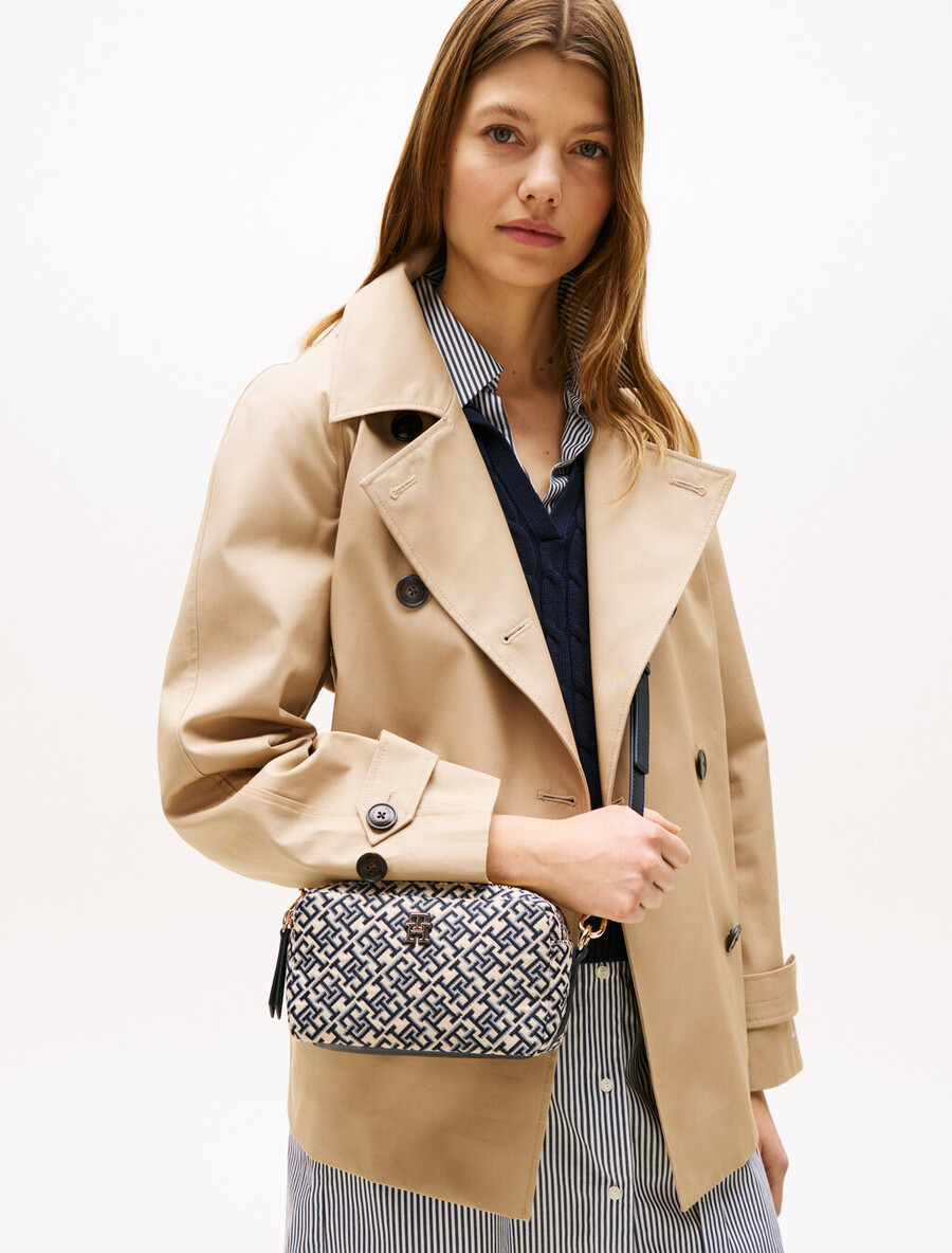 borsa per fotocamera in jacquard con monogramma th