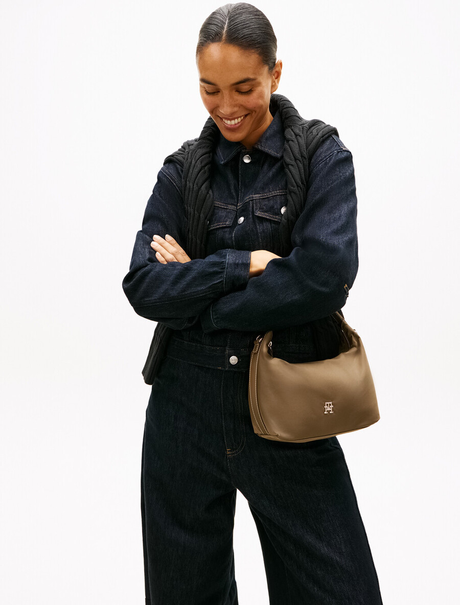 borsa a tracolla con placca monogramma th