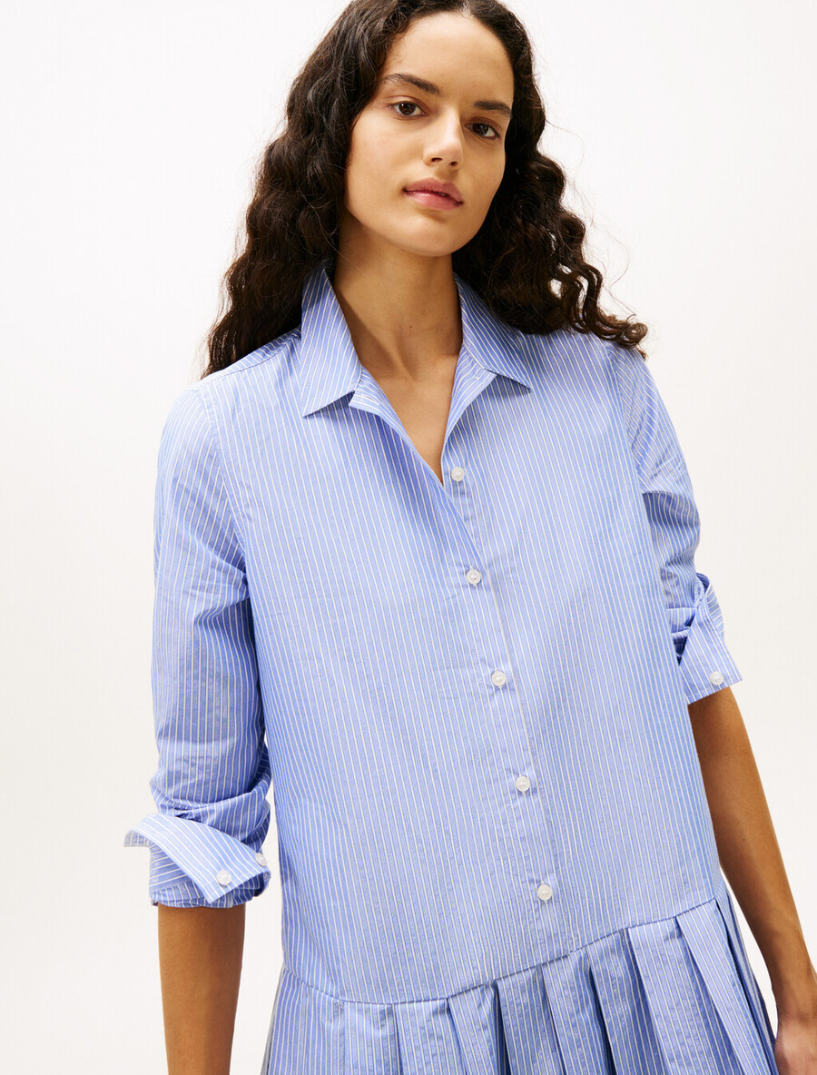 mini abito camicia rilassato con pieghe metallizzate