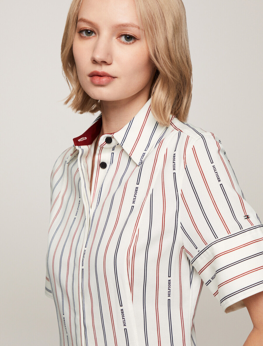 abito camicia a righe con logo asia fit