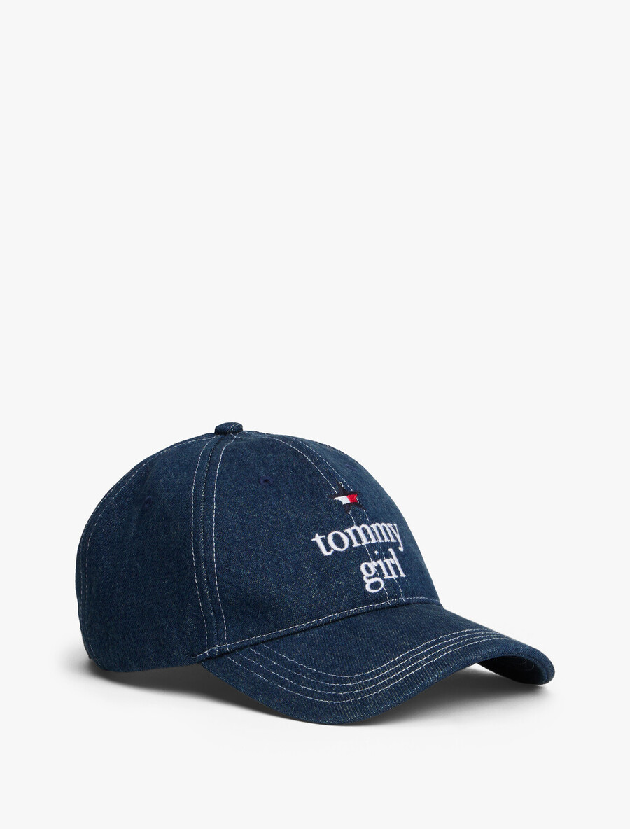 cappellino da baseball in denim tommy girl