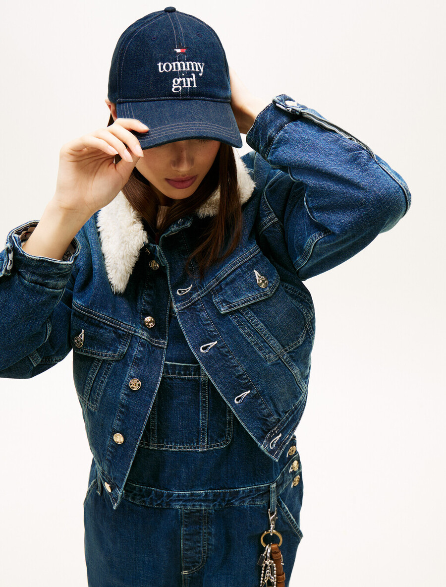 cappellino da baseball in denim tommy girl