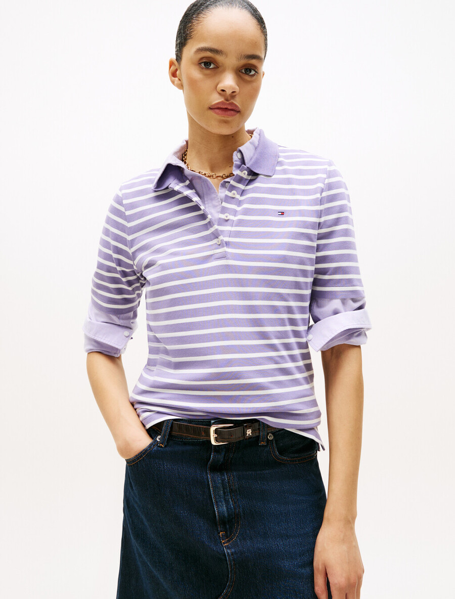 polo regolare con ricamo bandiera della collezione 1985