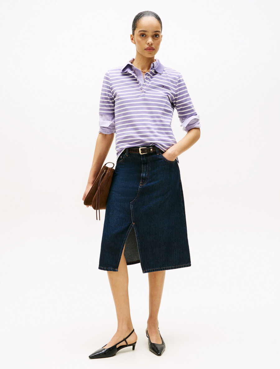 polo regolare con ricamo bandiera della collezione 1985