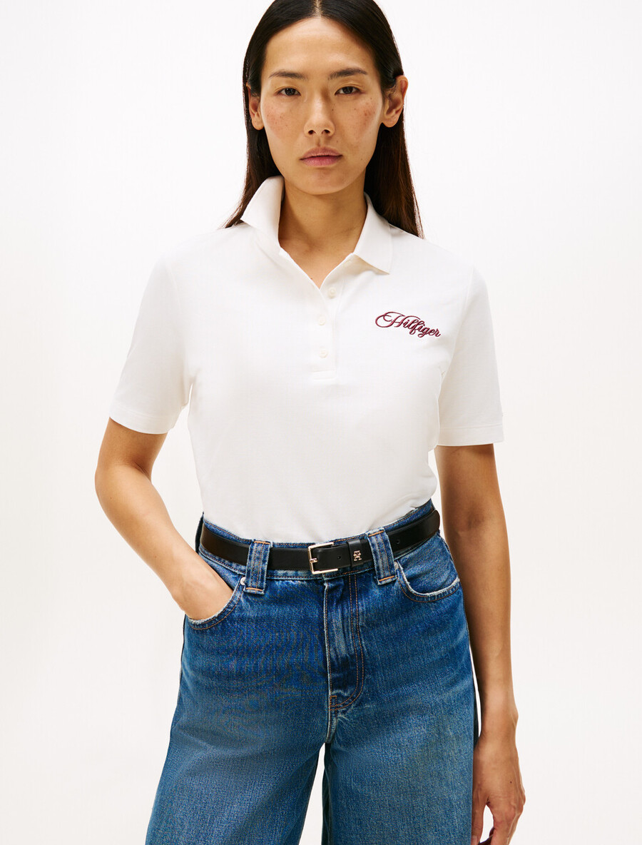 polo regolare con logo script
