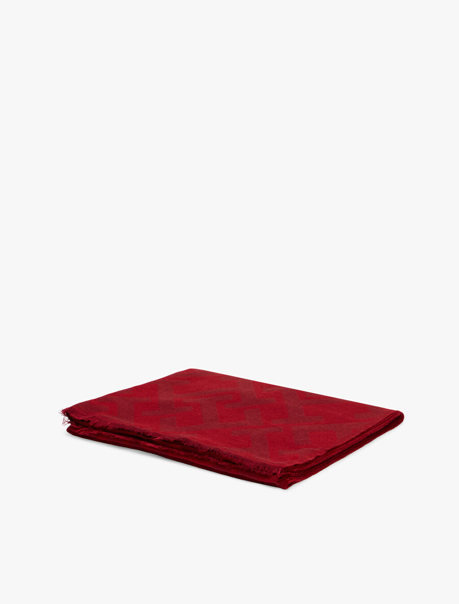 sciarpa in jacquard con monogramma th e lana