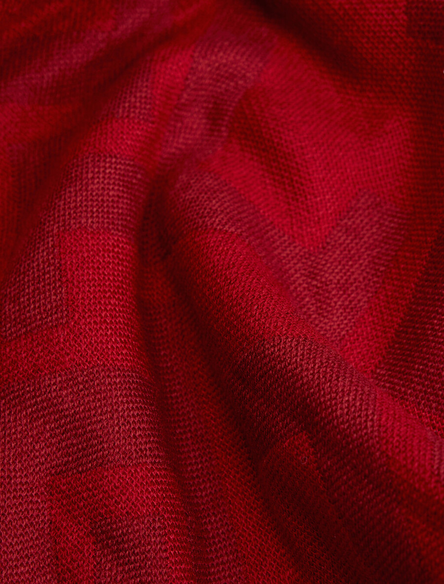 sciarpa in jacquard con monogramma th e lana