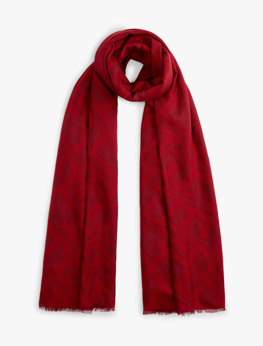 sciarpa in jacquard con monogramma th e lana
