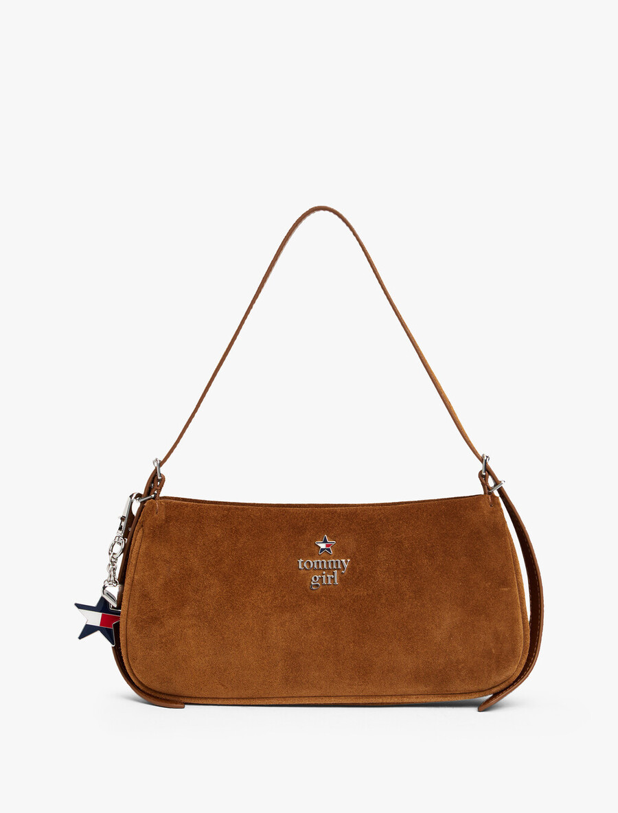 borsa a tracolla in pelle scamosciata tommy girl