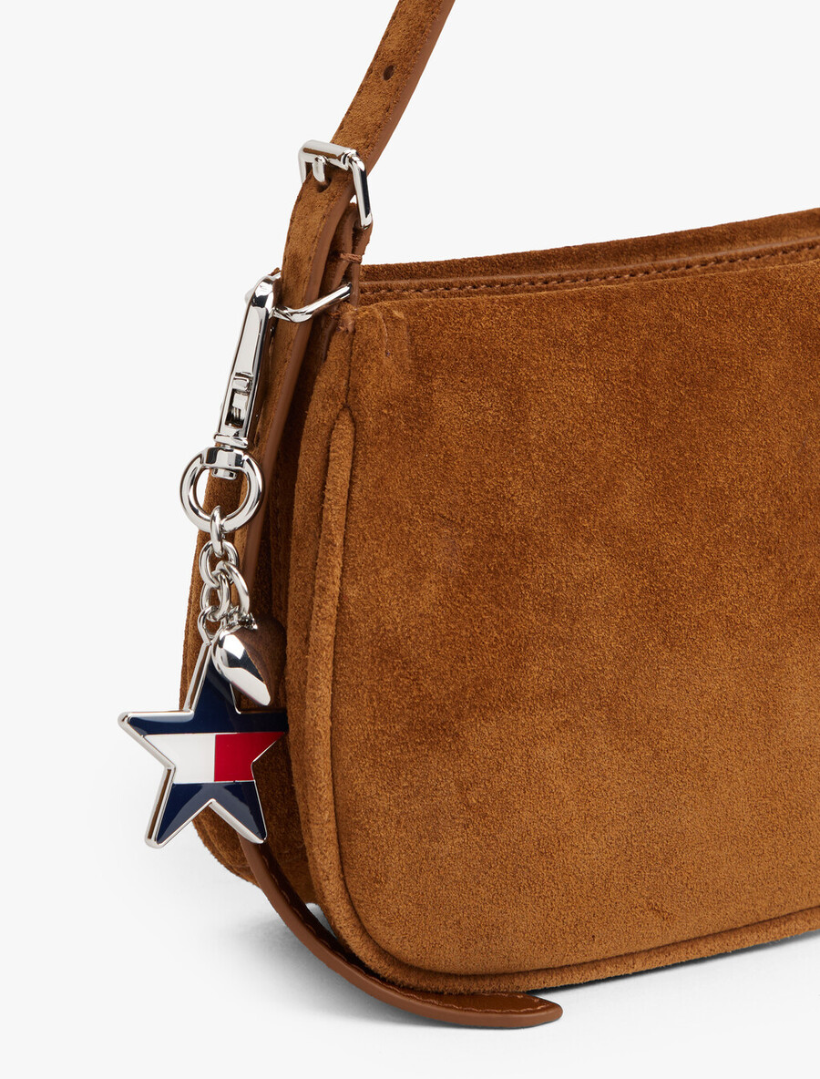 borsa a tracolla in pelle scamosciata tommy girl