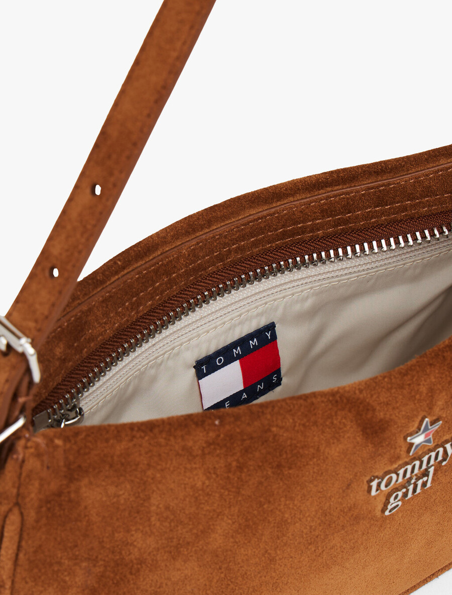 borsa a tracolla in pelle scamosciata tommy girl