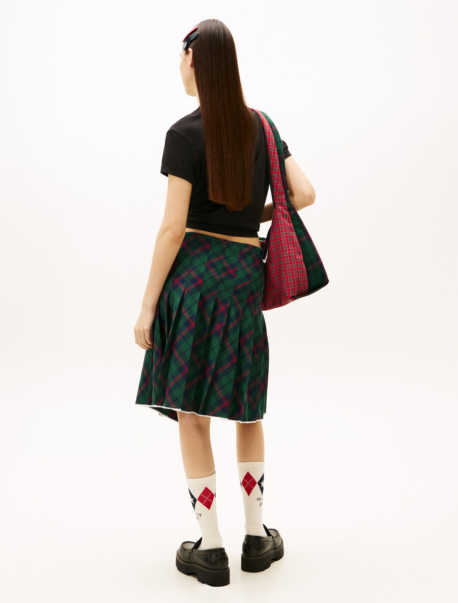 gonna midi plissettata in tartan tommy girl