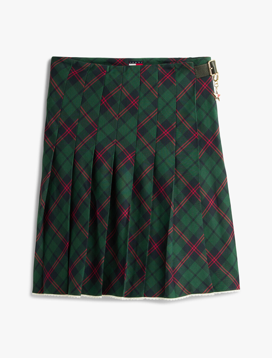 gonna midi plissettata in tartan tommy girl