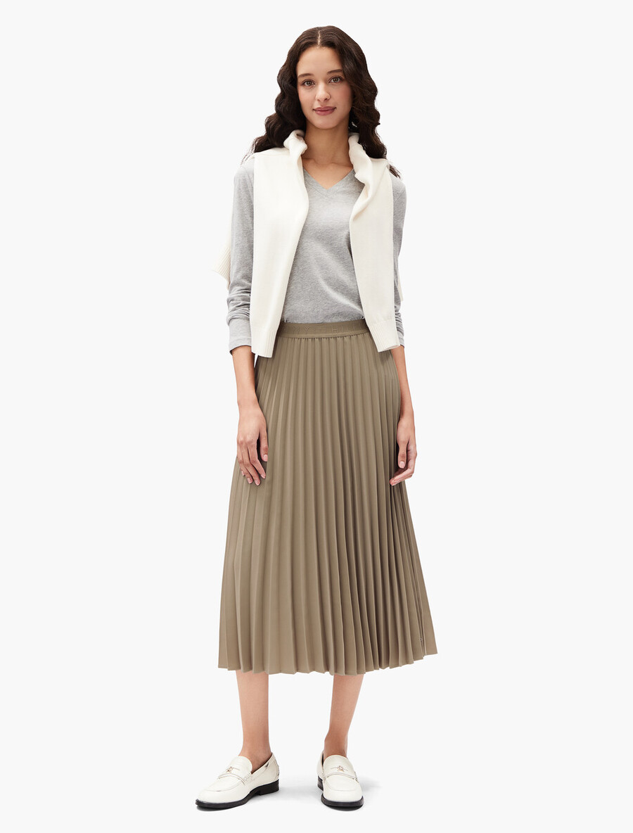 gonna midi plissettata in twill