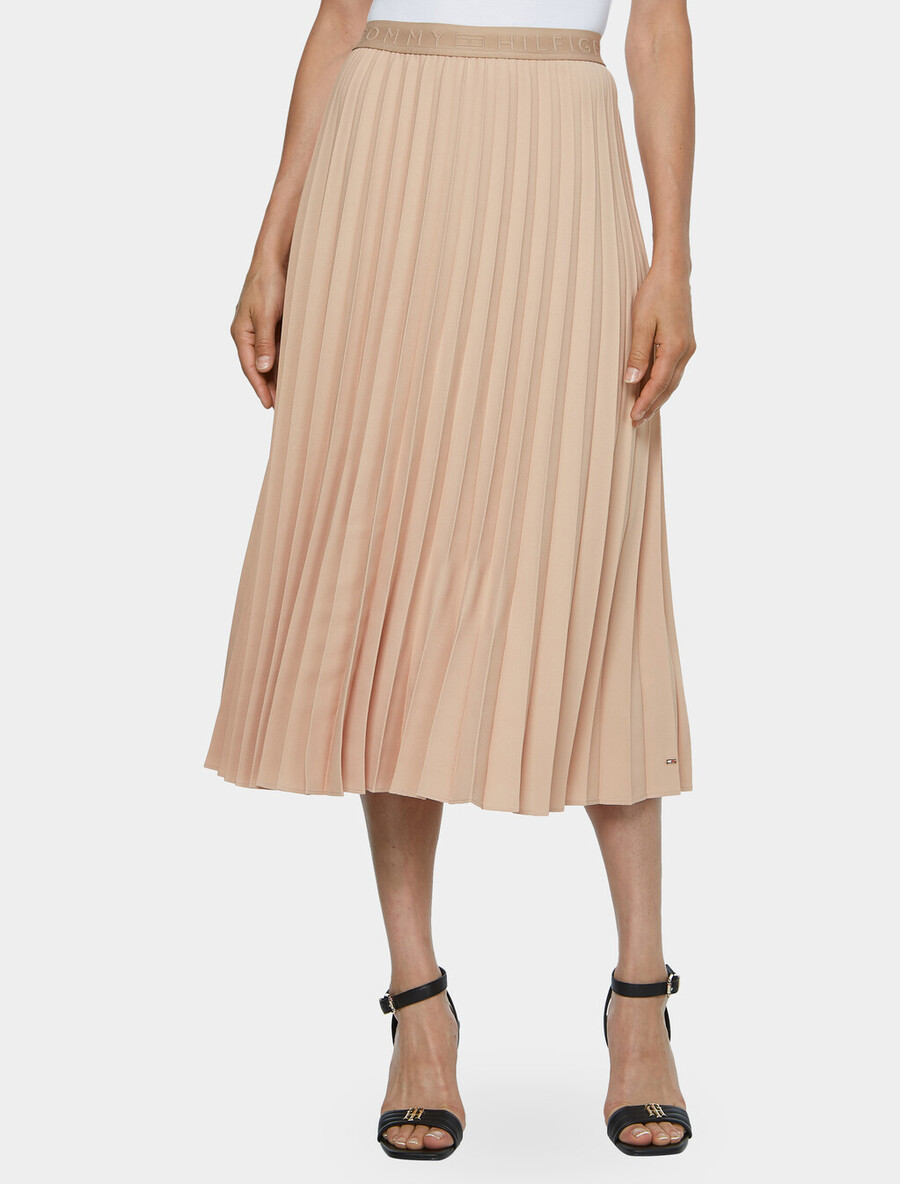 gonna midi plissettata in twill