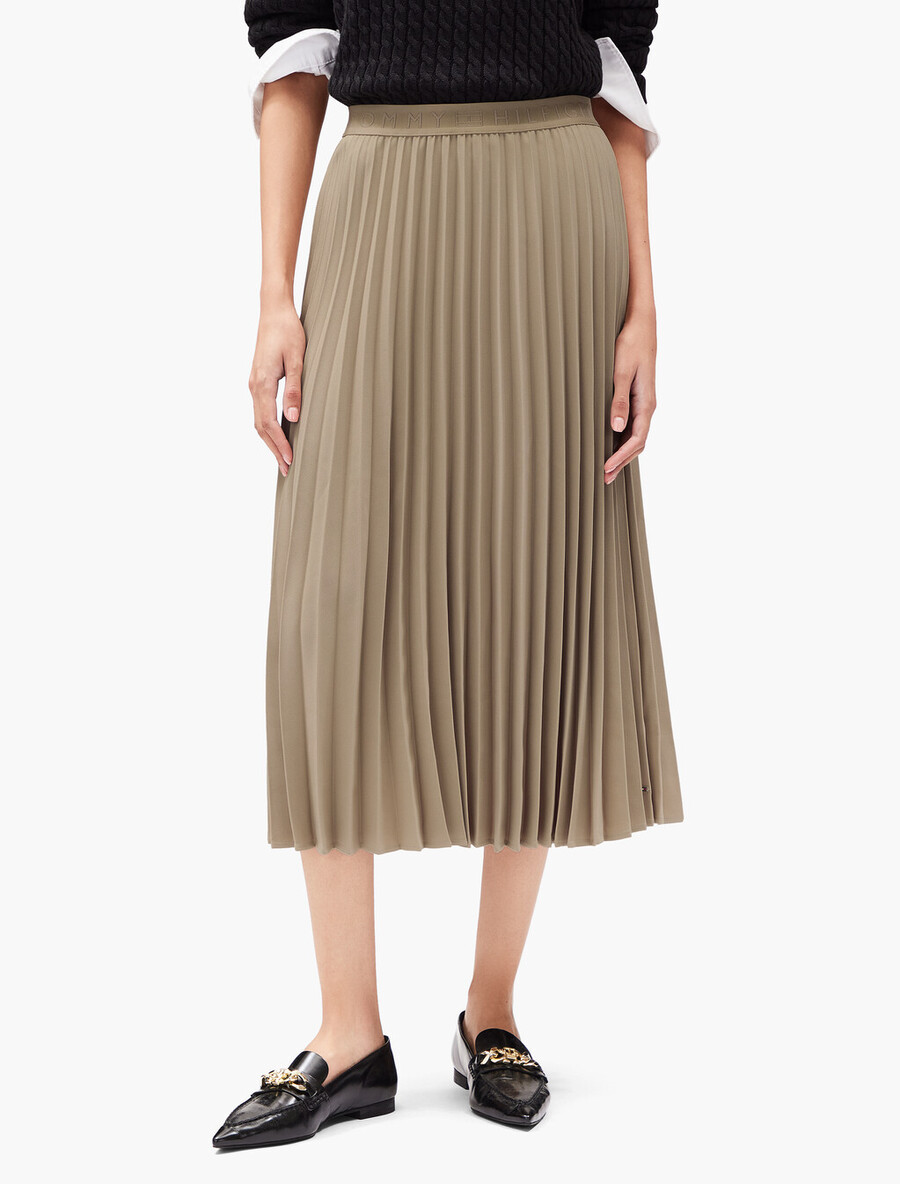gonna midi plissettata in twill