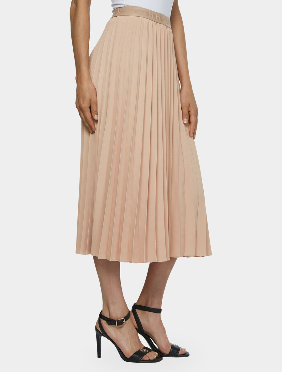 gonna midi plissettata in twill
