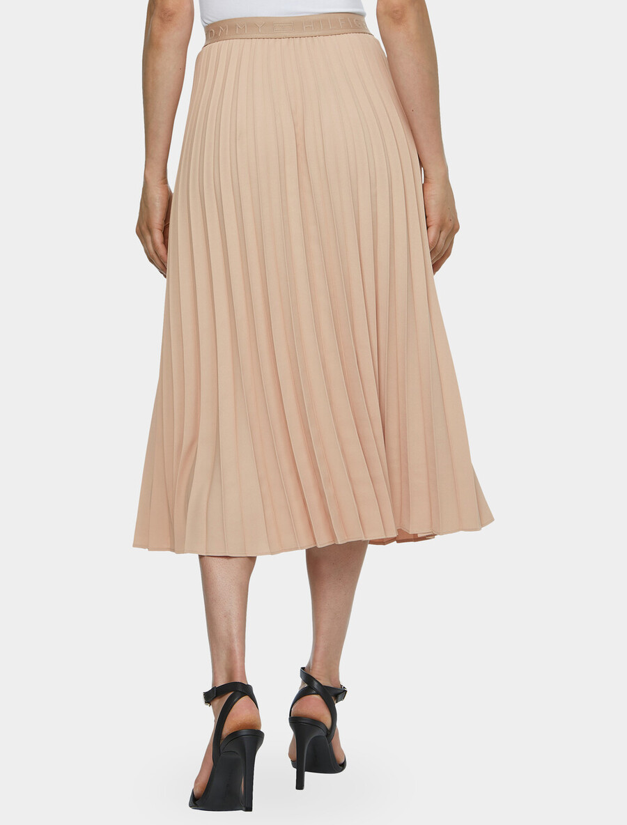gonna midi plissettata in twill