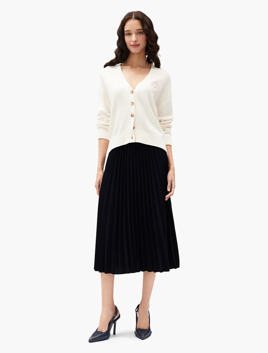 gonna midi plissettata in twill