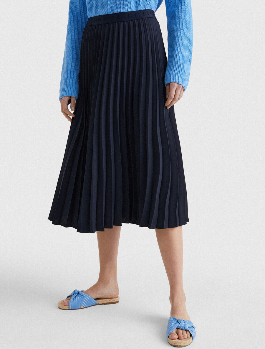 gonna midi plissettata in twill