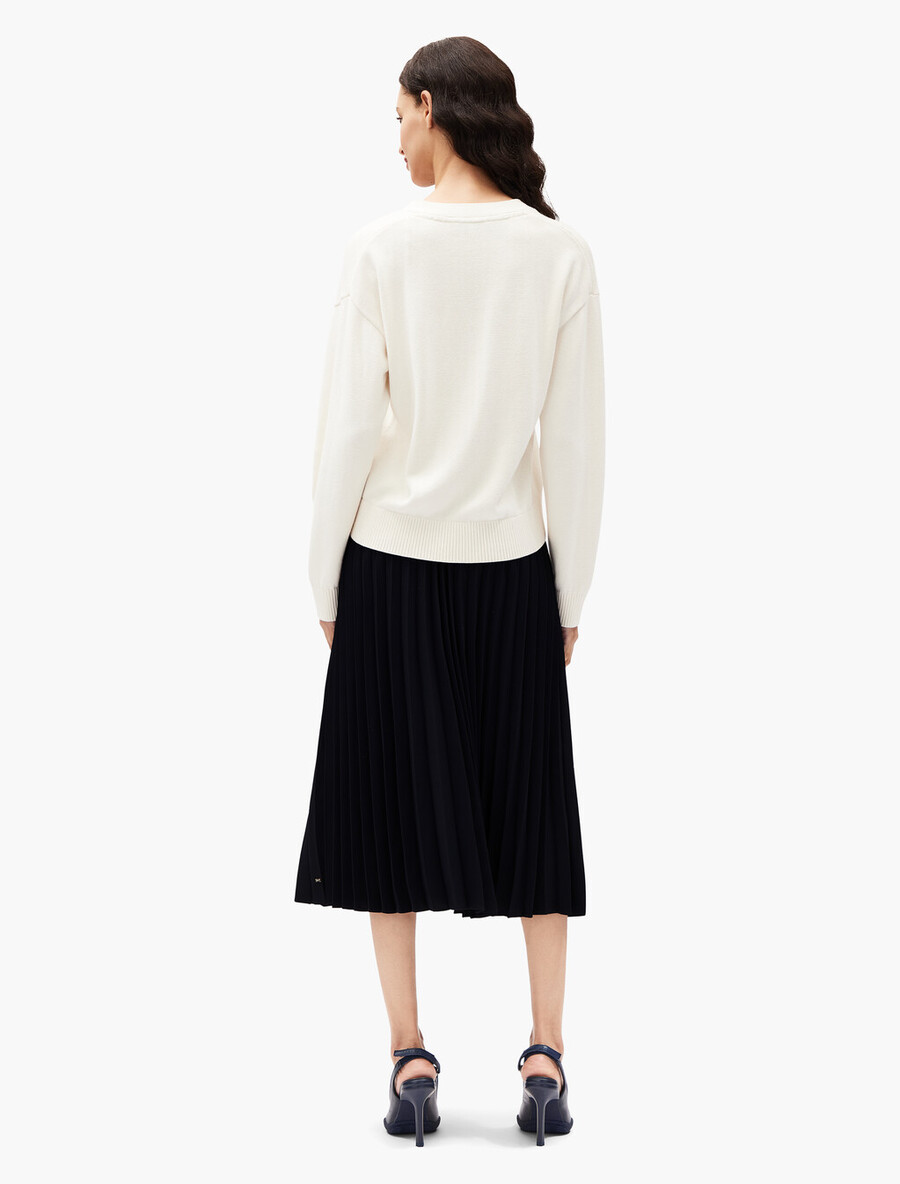 gonna midi plissettata in twill