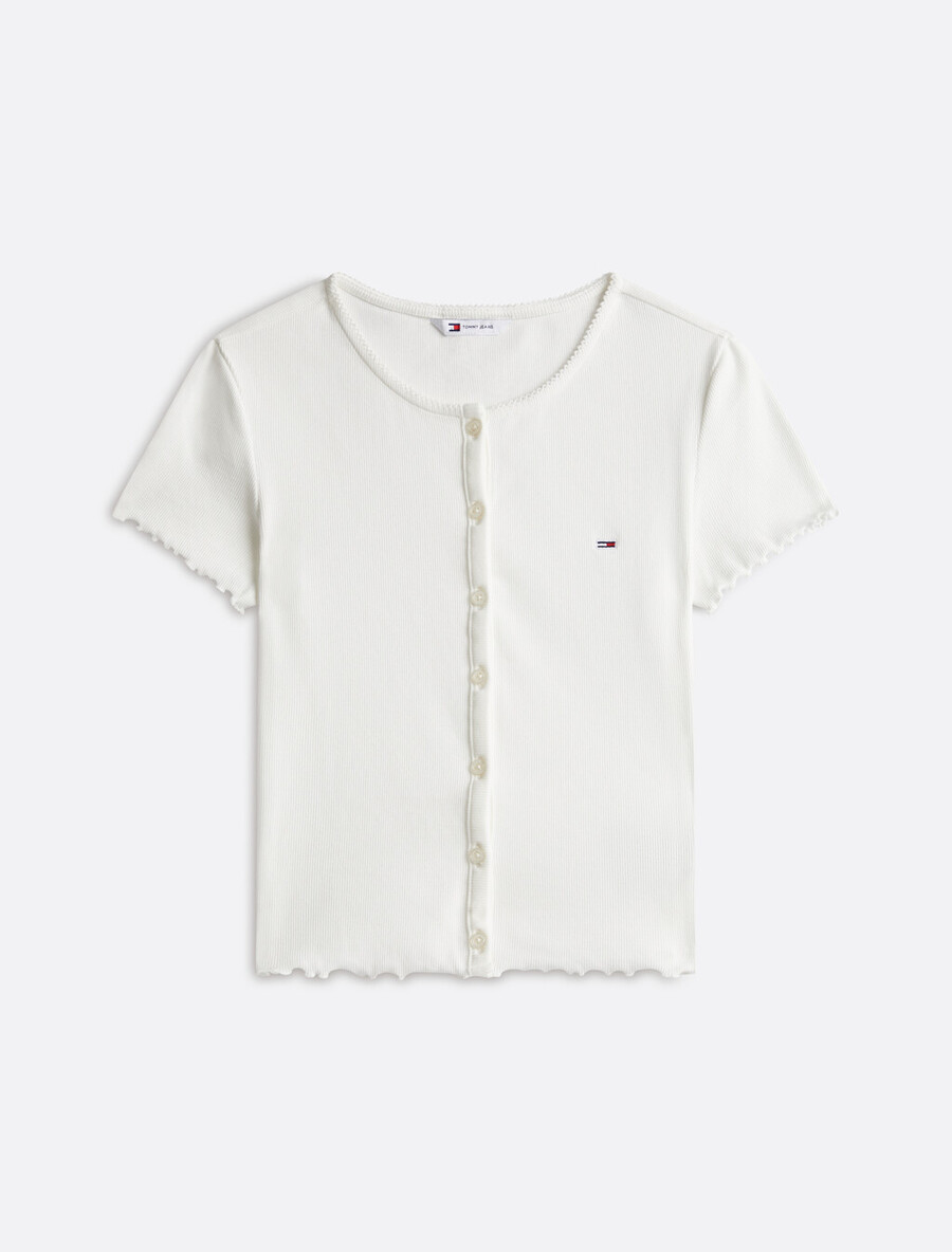 maglia a coste con bordo smerlato