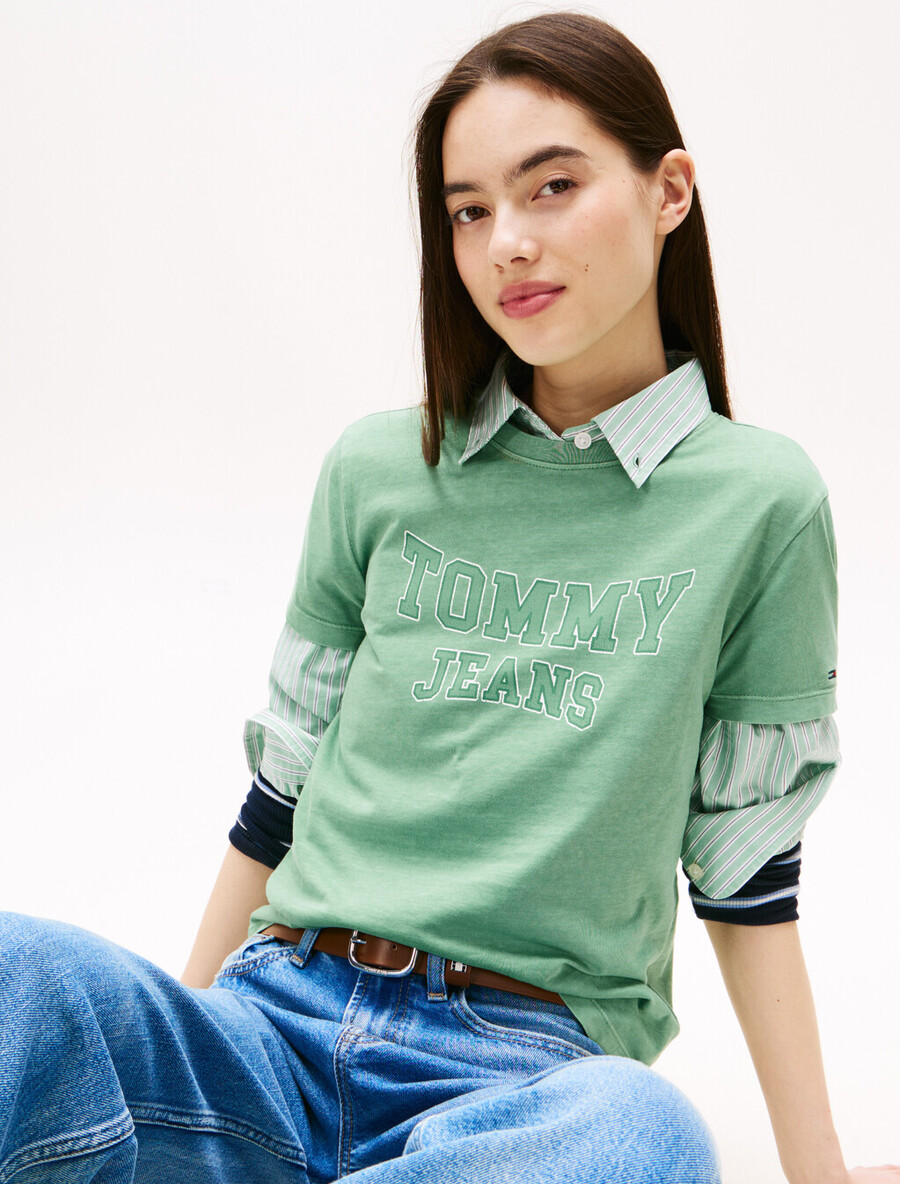 maglietta girocollo varsity