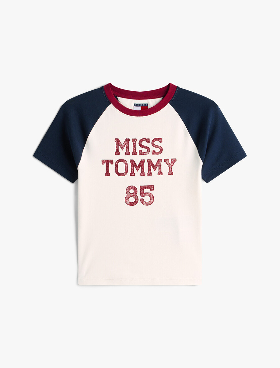 t-shirt a maniche raglan slim con logo
