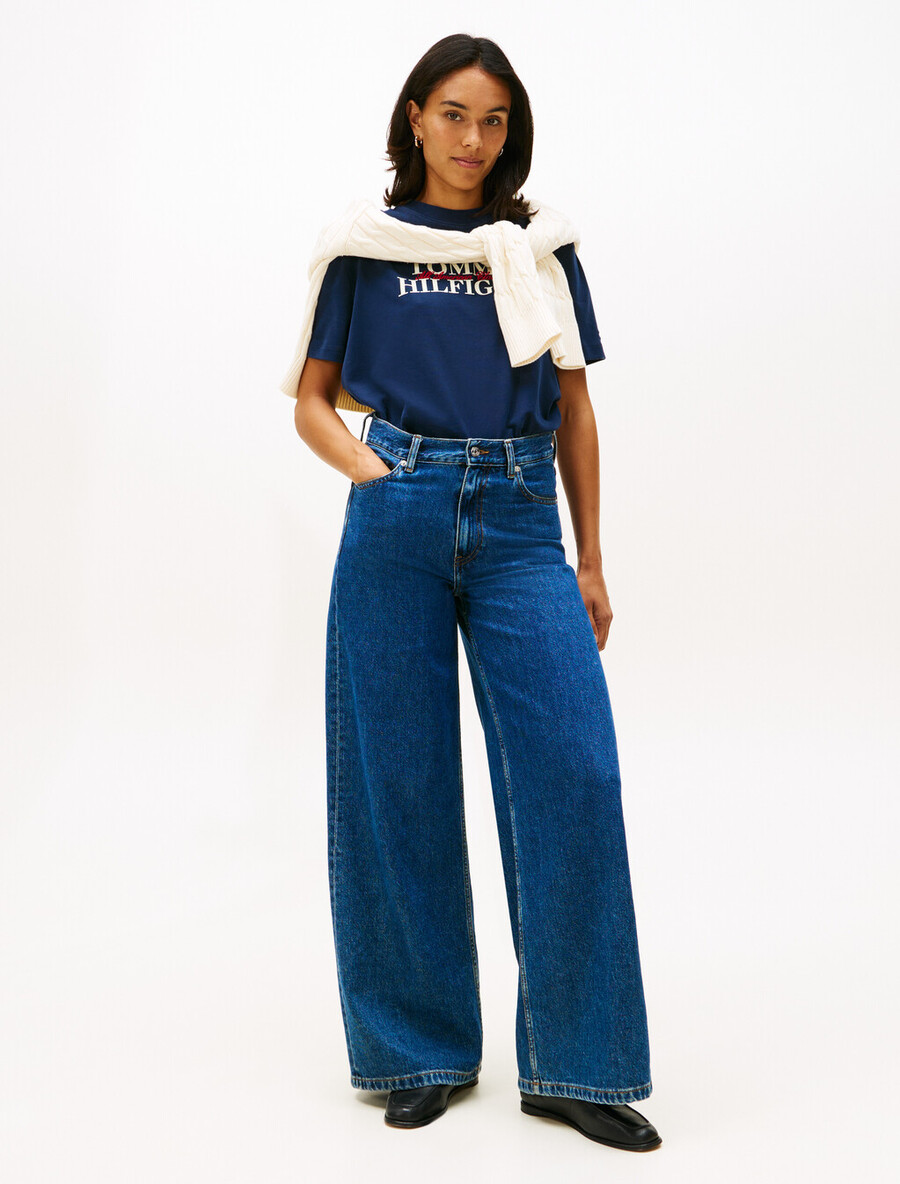 maglietta rilassata con logo flock classico