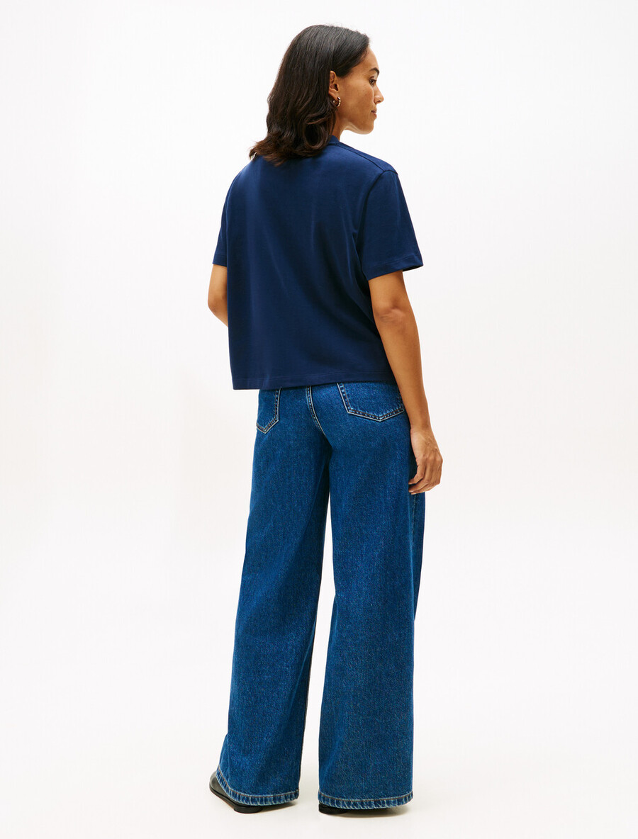 maglietta rilassata con logo flock classico
