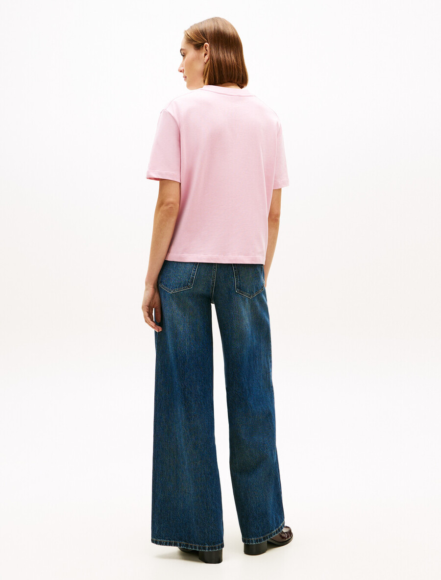maglietta rilassata con logo flock classico