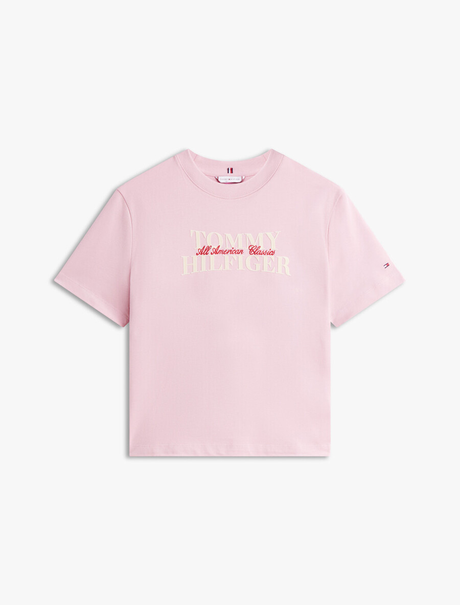 maglietta rilassata con logo flock classico
