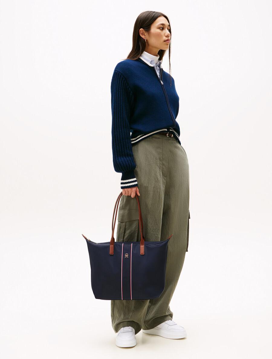 borsa tote con monogramma th aziendale
