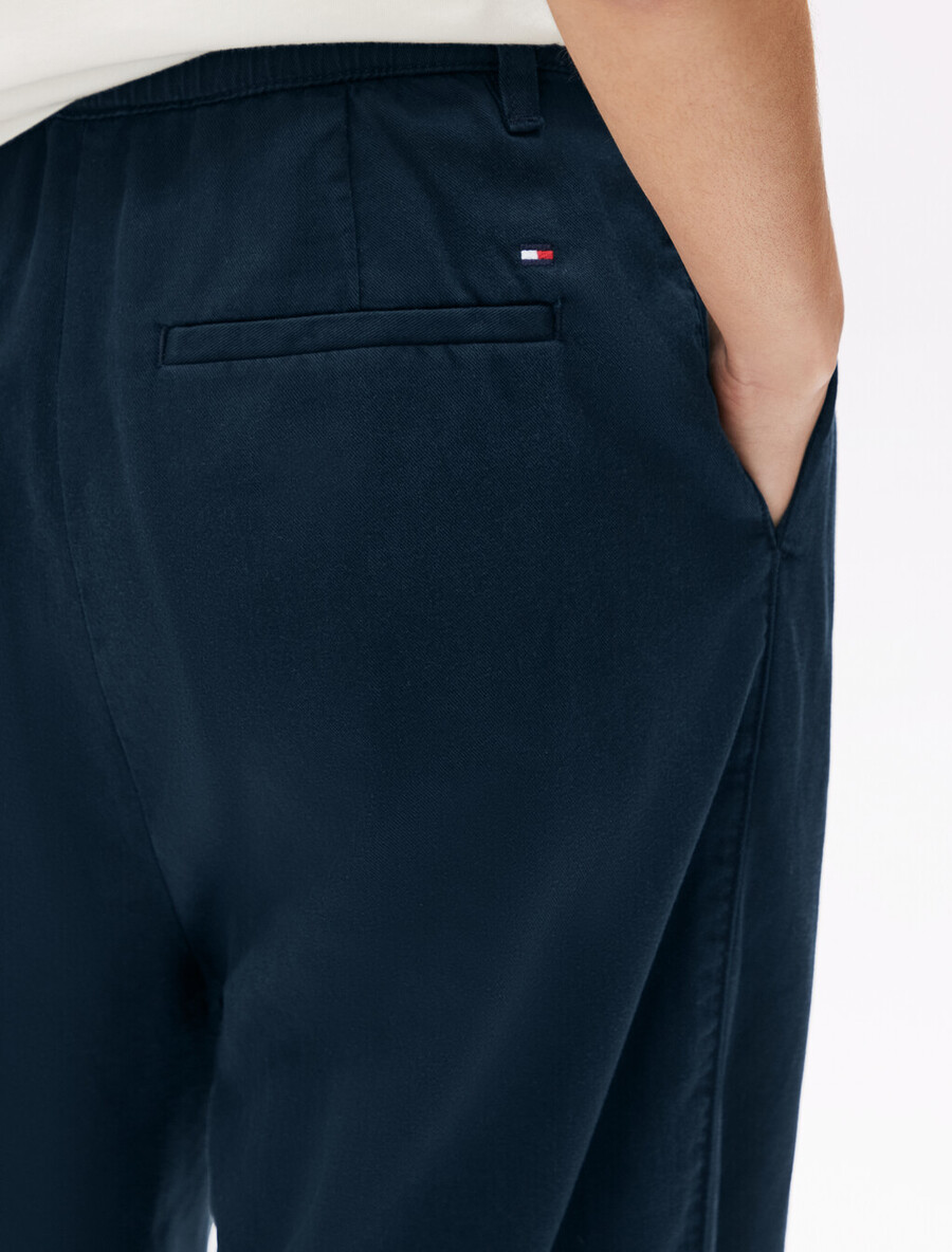 pantaloni dritti rilassati in misto cotone
