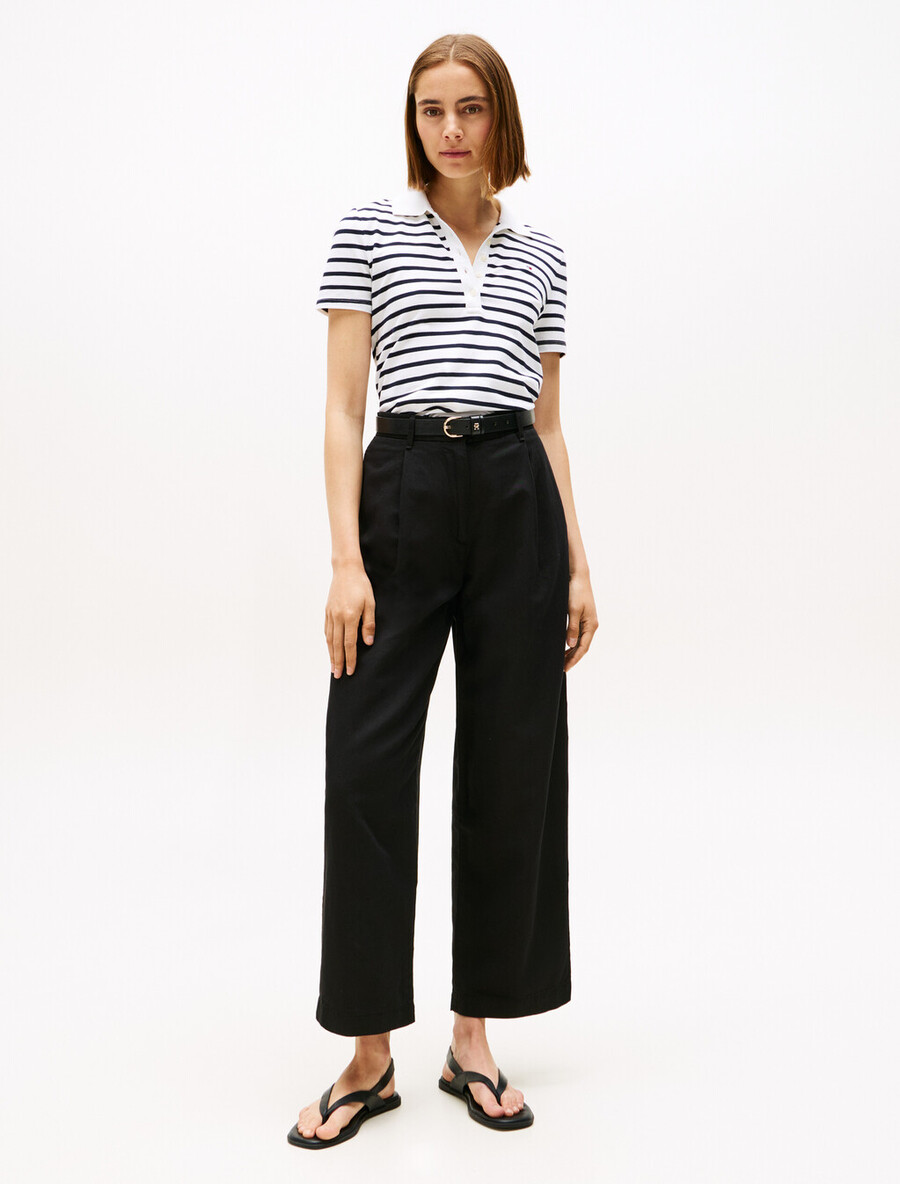 pantaloni a gamba larga in lino tencel asia fit