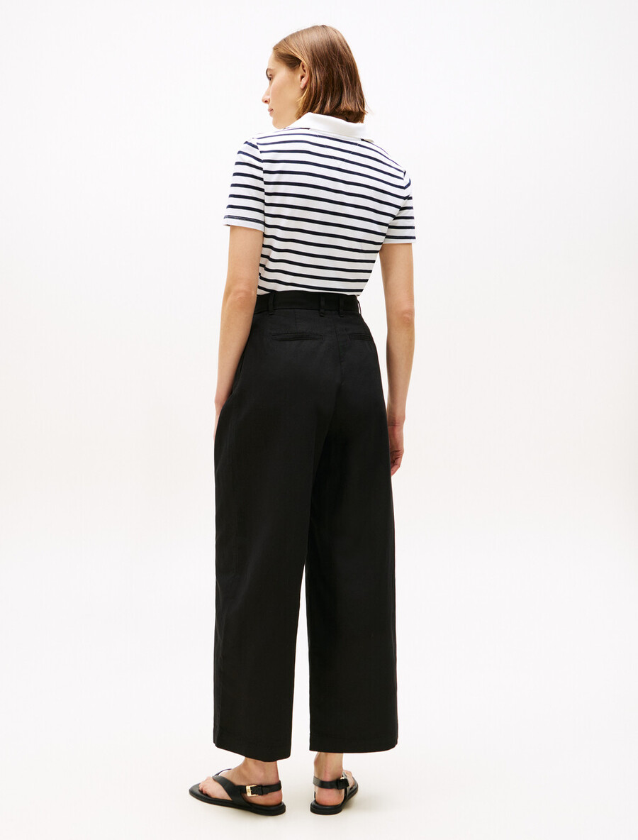 pantaloni a gamba larga in lino tencel asia fit