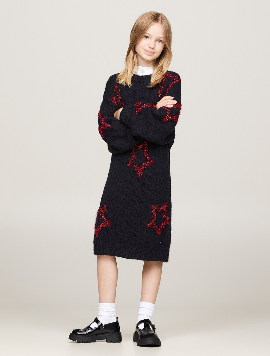 abito in maglia rilassato con stelle metalliche
