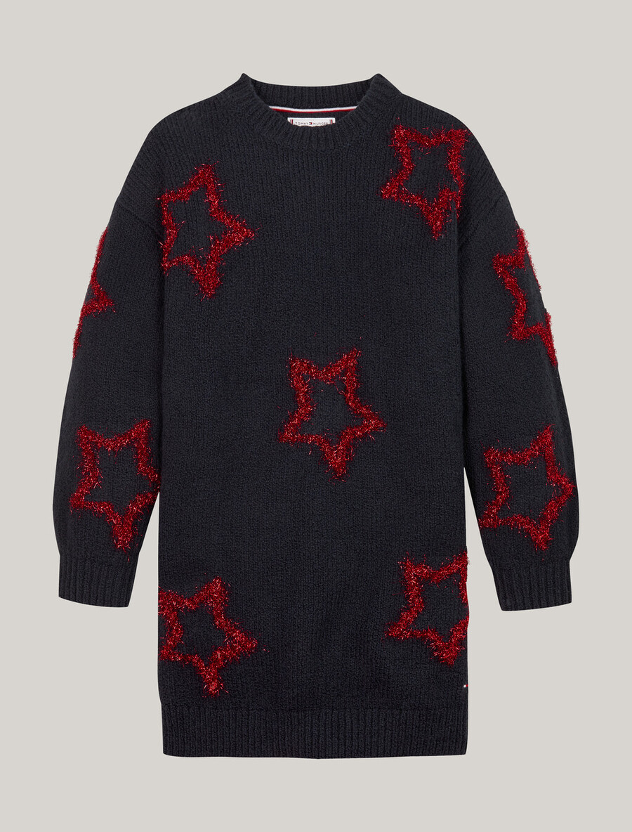 abito in maglia rilassato con stelle metalliche