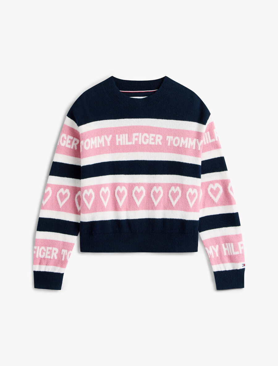 maglione rilassato con logo ripetuto intarsiato