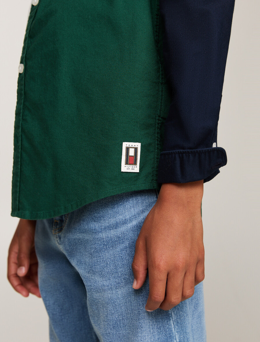 camicia a blocchi di colore per ragazzi