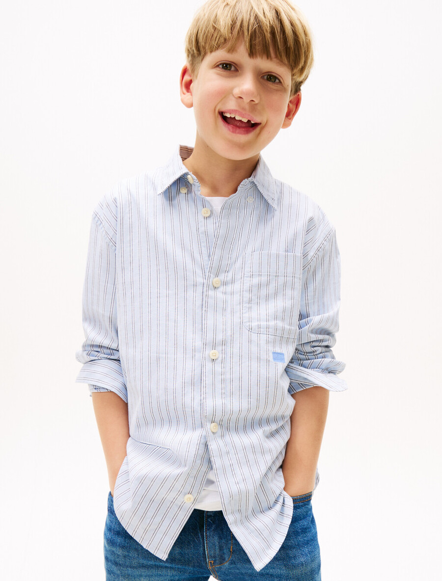 camicia a righe miste
