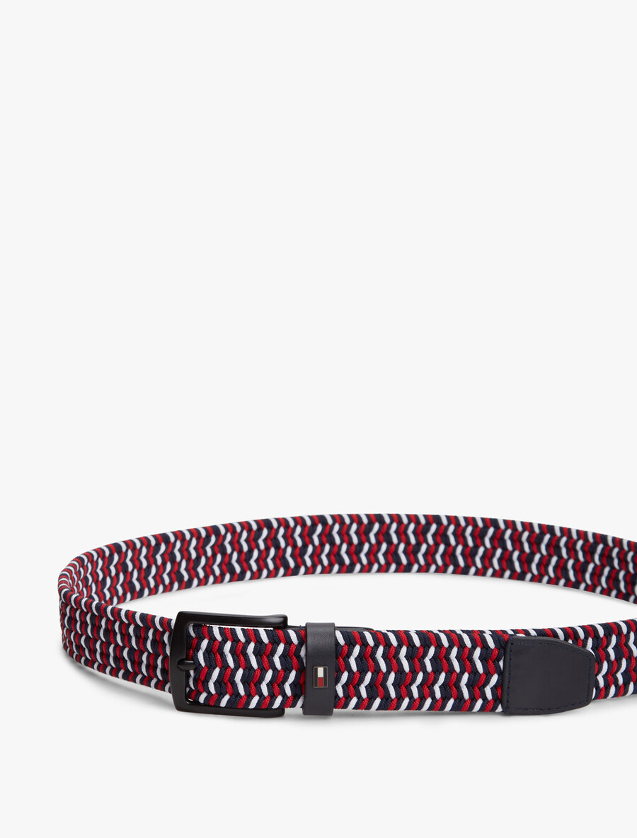 cintura elastica intrecciata con fibbia rettangolare denton