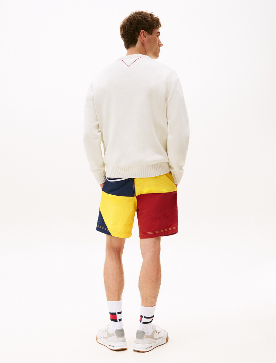 maglione con logo intarsiato a costine hilfiger sailing
