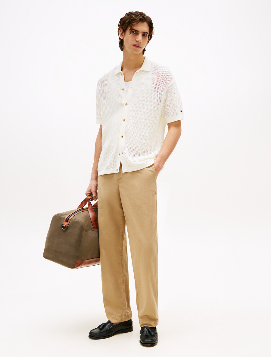 camicia oversize in maglia aperta strutturata