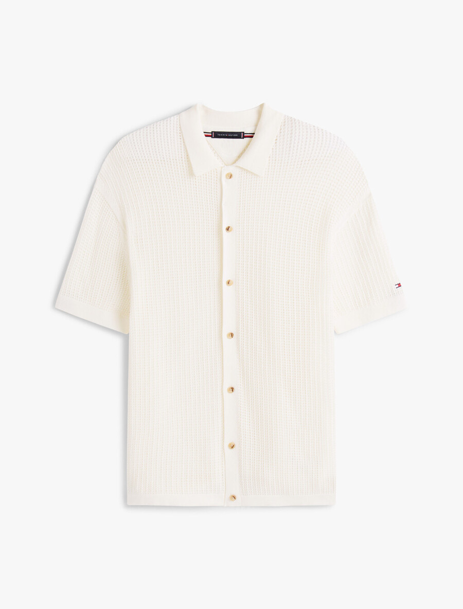 camicia oversize in maglia aperta strutturata